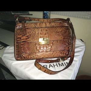 Brahmin crossbody/iPad case/clutch (Toasted Almd)